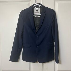 Black n Bianco Boys Size 16 Navy Lined Blazer Jacket